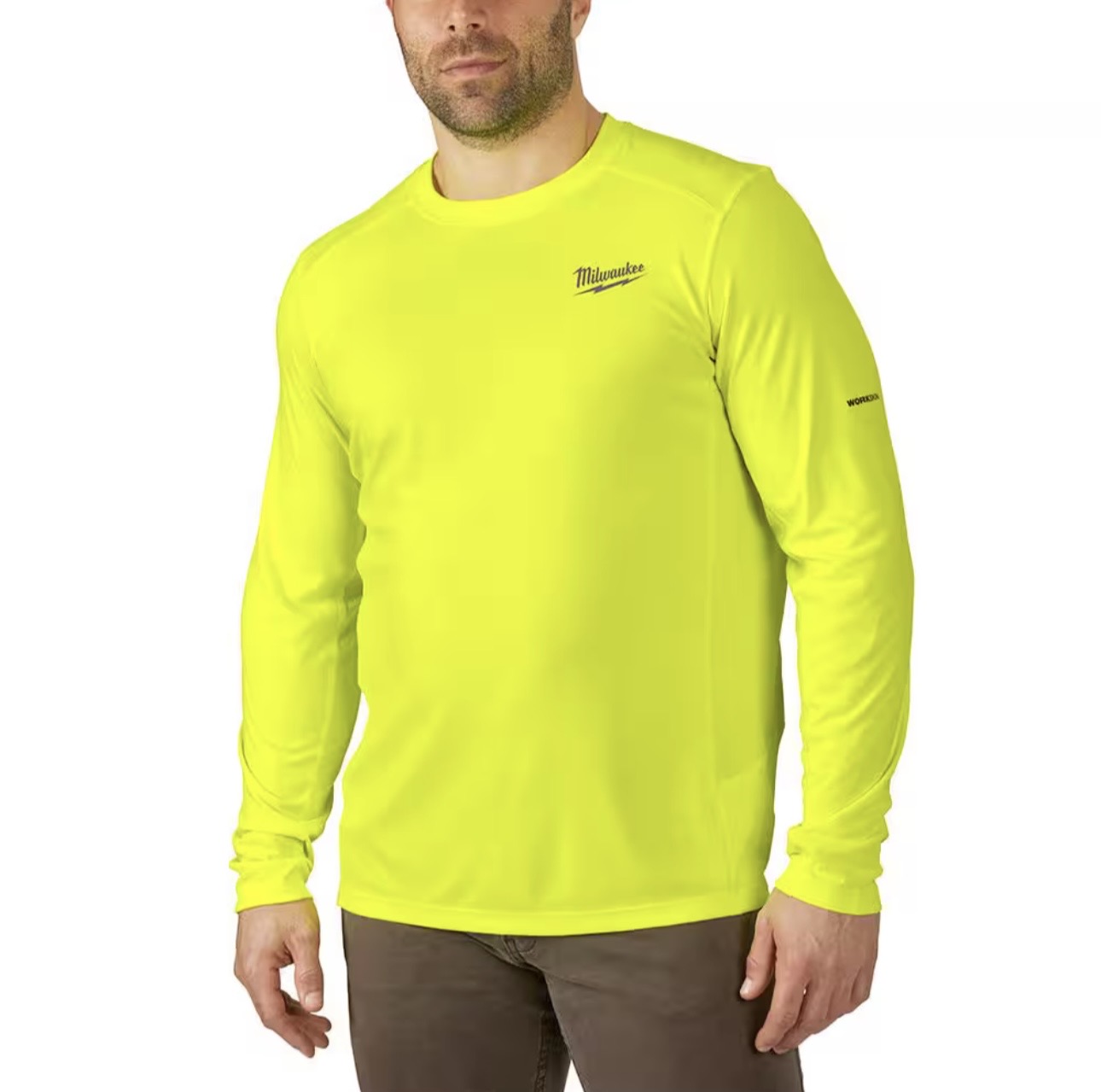 Men's Work Skin Medium Hi-Vis Light Weight Performance Long-Sleeve T-Shirt