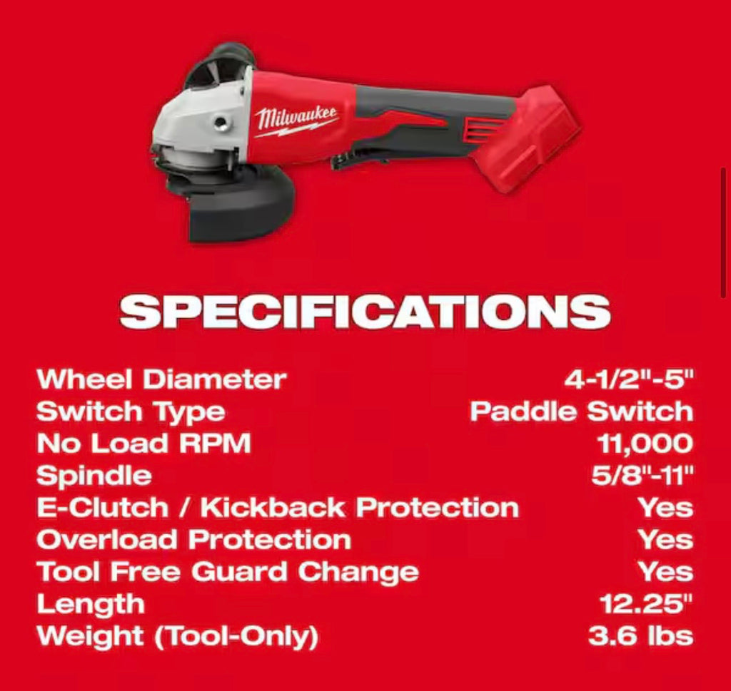 M18 18V Lithium-Ion Brushless Cordless 4-1/2 in./5 in. Grinder w/Paddle Switch (Tool-Only)