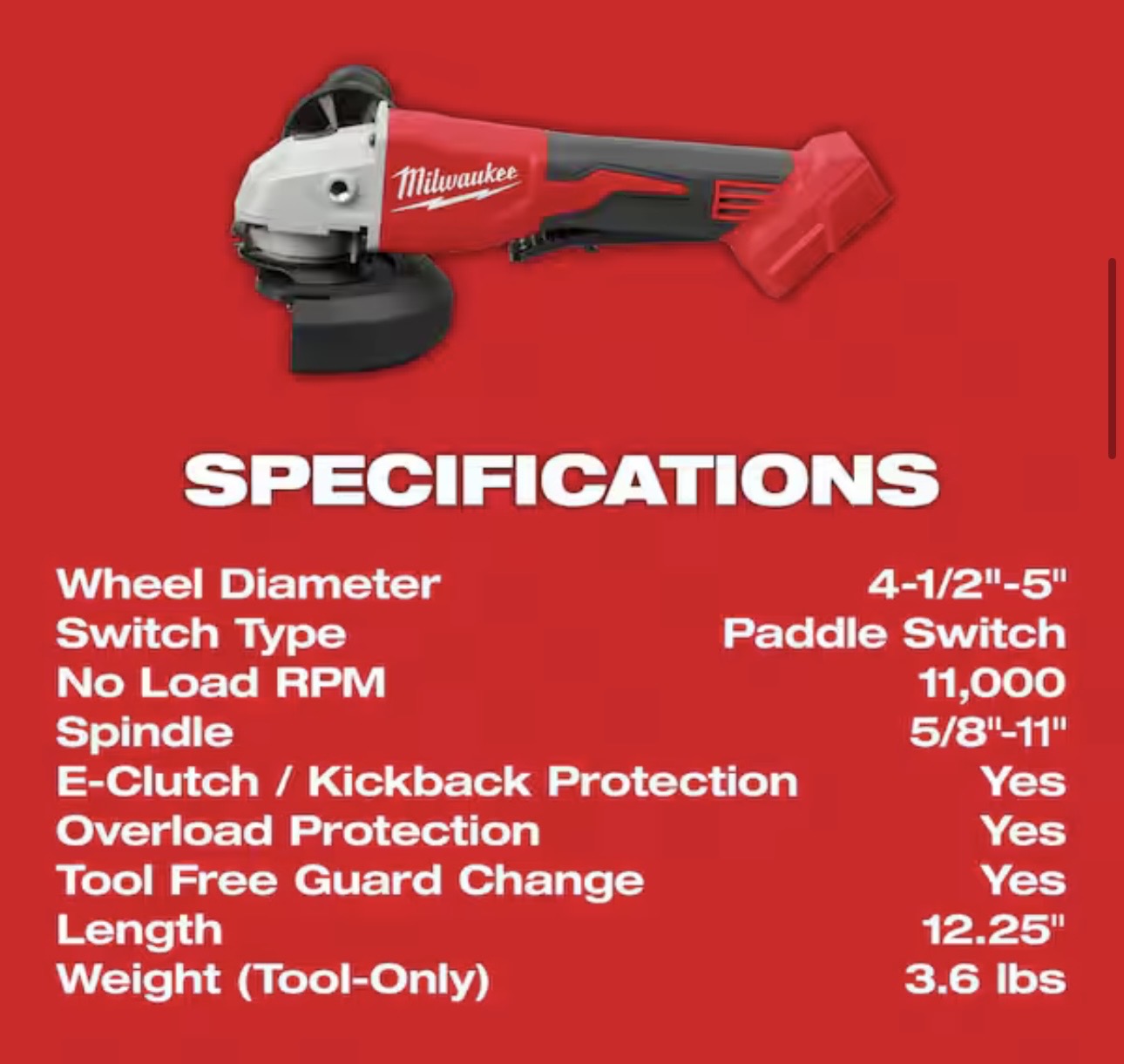 M18 18V Lithium-Ion Brushless Cordless 4-1/2 in./5 in. Grinder w/Paddle Switch (Tool-Only)
