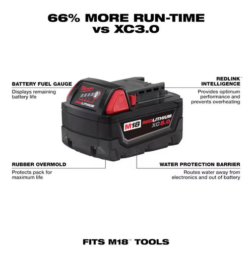 M18 18-Volt 5.0 Ah Lithium-Ion XC Extended Capacity Battery Pack