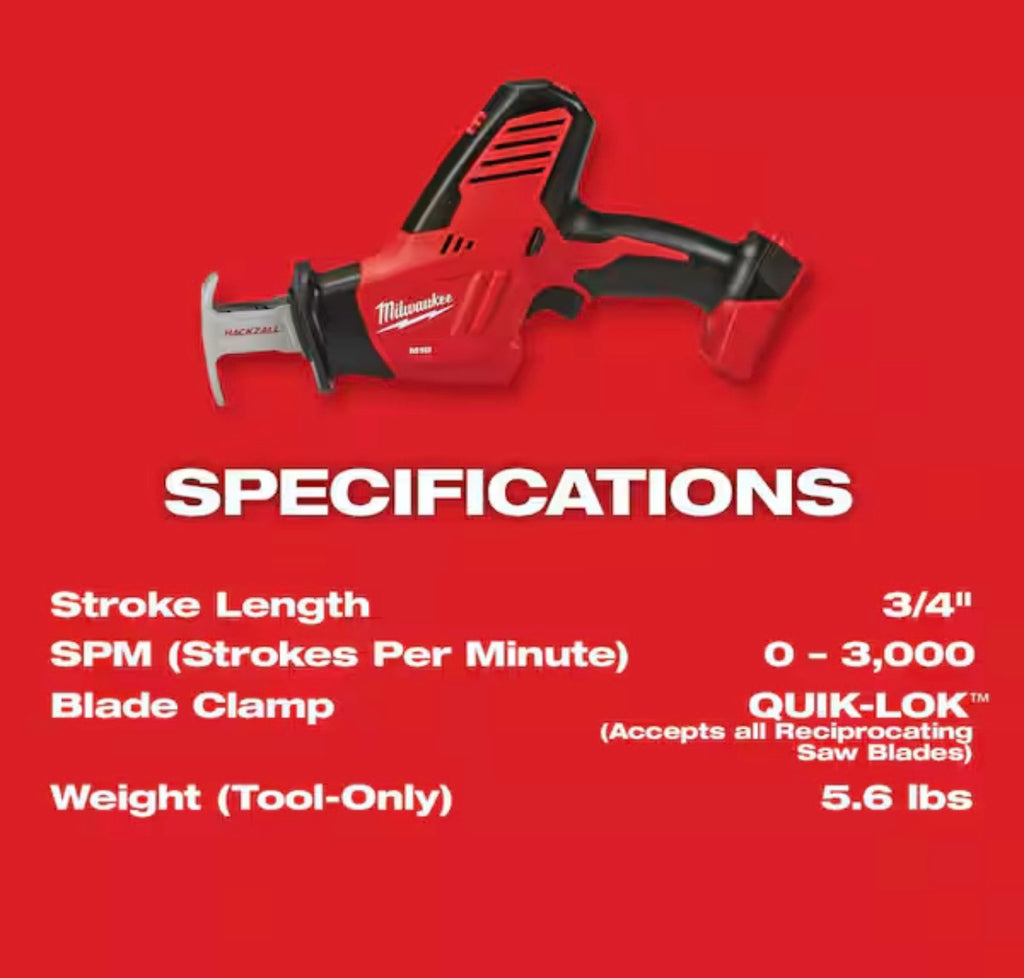 M18 18V Lithium-Ion Cordless HACKZALL Reciprocating Saw (Tool-Only)